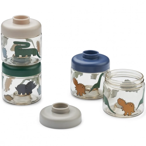 liewood babyvoeding doosjes dominique - dinosaurs mist - 4st