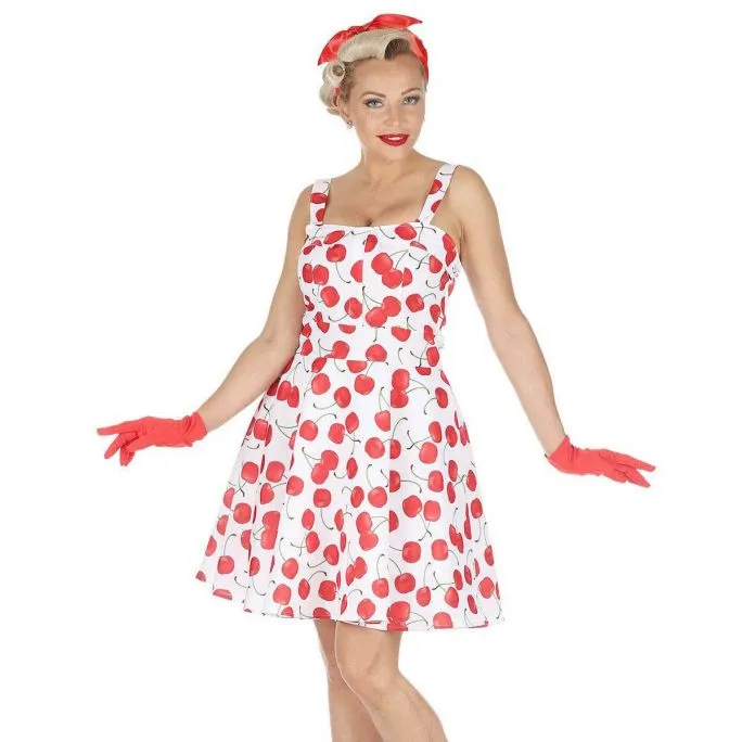 Modejurk 50's Kersen Wit