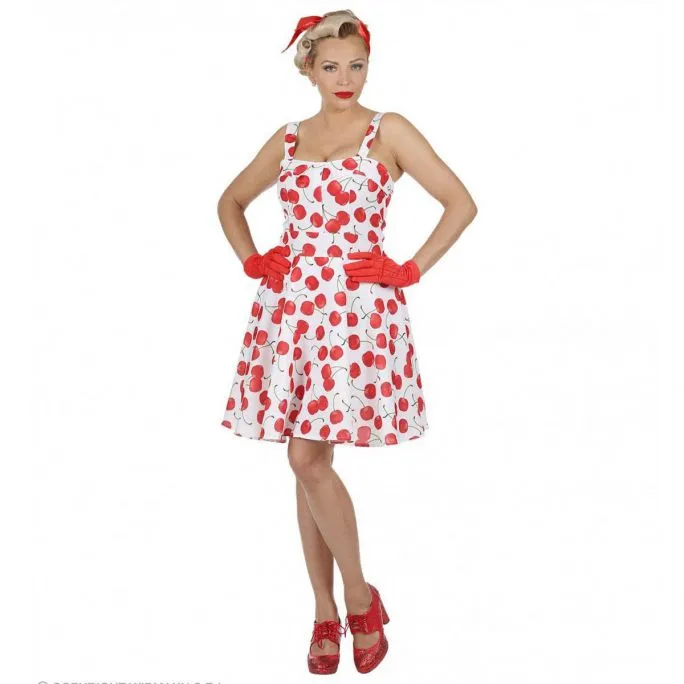 Modejurk 50's Kersen Wit
