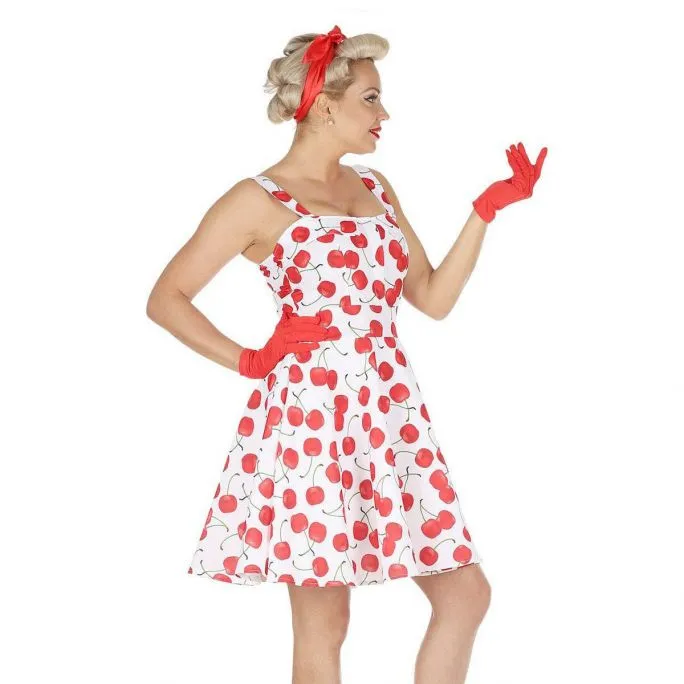 Modejurk 50's Kersen Wit